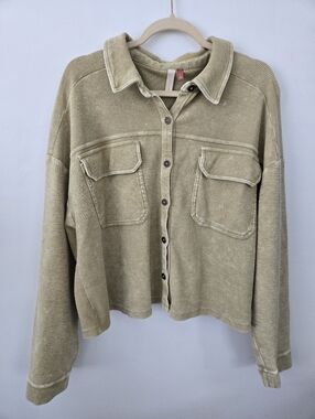 Anthropologie Pilcro Shrunken Shacket 100% Cotton. Size Large